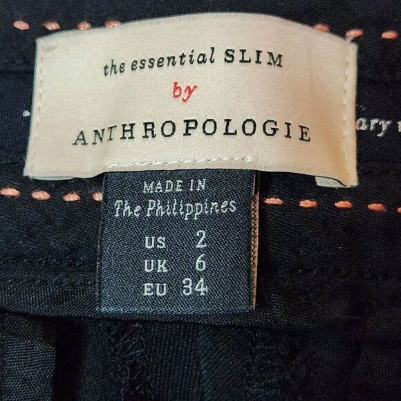 Anthropologie Women’s Pants Black Essential Slim Pants Size 2 - Picture 8 of 13